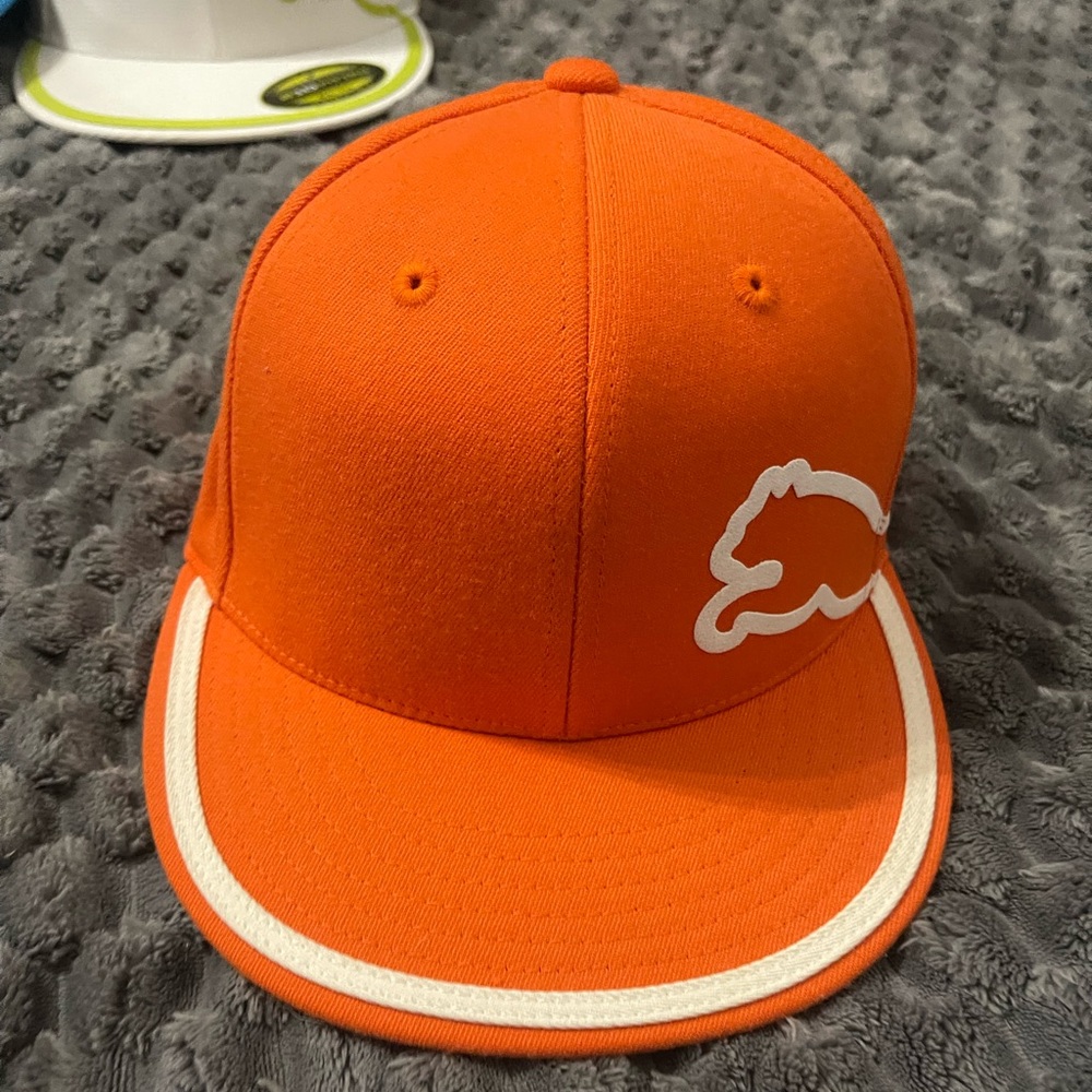 Orange Puma fitted golf hat